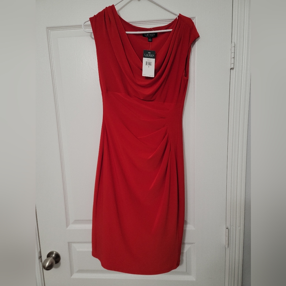 Lauren Ralph Lauren size 8 red bodycon dress